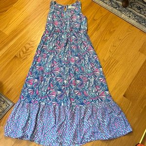 Lilly Pulitzer for target girls size XL maxi dress pink/blue/white MY FANS